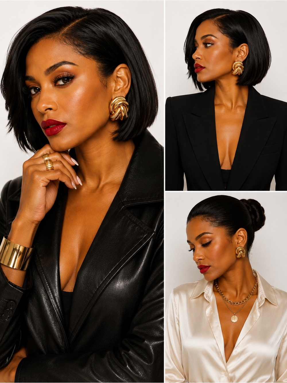 ✨Gold Tone Sculptural Knot Statement Pierced Earrings Unsigned✨